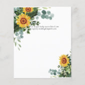 Rustige zonnebloemen Eucalyptus Leaves Wedding Flyer (Achterkant)