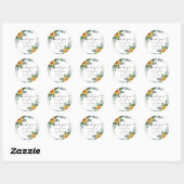 Rustige zonnebloemen Eucalyptus Leaves Wedding Ronde Sticker (Vel)