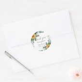 Rustige zonnebloemen Eucalyptus Leaves Wedding Ronde Sticker (Envelop)