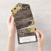 Rustige zonnebloemen Eucalyptus Weddenschap met RS All In One Uitnodiging (Afscheurbaar)