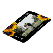 Rustige zonnebloemen fotobruiloft met uitzondering magneet (Linkerzijde)