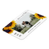 Rustige zonnebloemen fotobruiloft met uitzondering magneet (Linkerzijde)