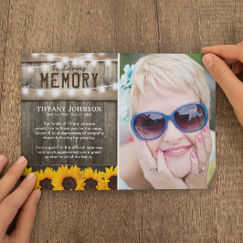 Rustige zonnebloemen Funeral Bedankt