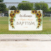 Rustige zonnebloemen Girl Baptism Welkomstteken Spandoek (Insitu)