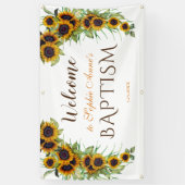 Rustige zonnebloemen Girl Baptism Welkomstteken Spandoek (Verticaal)