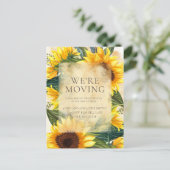 Rustige zonnebloemen Groene bladeren Adres wijzige Briefkaart (Staand voorkant)