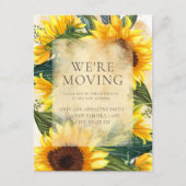 Rustige zonnebloemen Groene bladeren Adres wijzige Briefkaart (Voorkant)