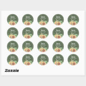 Rustige zonnebloemen Groene bruiloft Ronde Sticker (Vel)