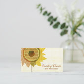 Rustige zonnebloemen Haarlijst Visitekaartje (Staand voorkant)