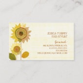 Rustige zonnebloemen Haarlijst Visitekaartje (Achterkant)