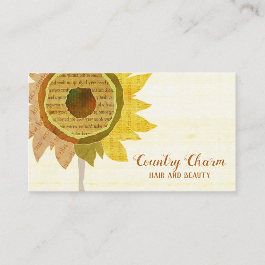 Rustige zonnebloemen Haarlijst Visitekaartje (Voorkant)