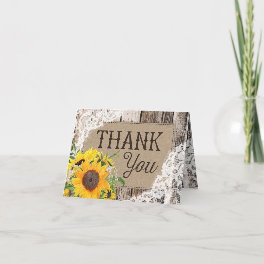Rustige zonnebloemen Hartelijk dank Bedankkaart (Voorkant)
