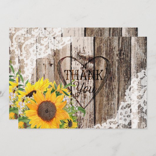 Rustige zonnebloemen Hartelijk dank Bedankkaart (Voorkant / Achterkant)
