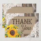 Rustige zonnebloemen Hartelijk dank Bedankkaart (Voorkant / Achterkant)