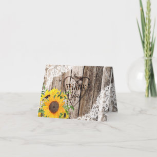 Rustige zonnebloemen Hartelijk dank Bedankkaart
