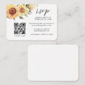 Rustige zonnebloemen Herfst Floral QR Code Weddens Informatiekaartje (Voorkant / Achterkant)