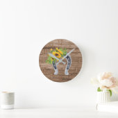 Rustige zonnebloemen Hoefijzer Charm Southern Livi Ronde Klok (Huis)