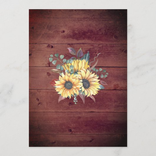 Rustige zonnebloemen Hood Mason Jar Lights Wedding Kaart (Achterkant)