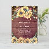 Rustige zonnebloemen Hood Mason Jar Lights Wedding Kaart (Staand voorkant)