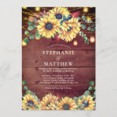 Rustige zonnebloemen Hood Mason Jar Lights Wedding Kaart (Voorkant)