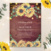 Rustige zonnebloemen Hood Mason Jar Lights Wedding Kaart