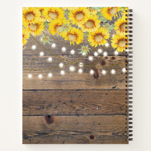 Rustige zonnebloemen Hood String Lights Recipe Notitieboek (Achterkant)