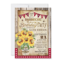 Rustige zonnebloemen Hout Gingham Check Birthday