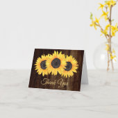 Rustige zonnebloemen Hout Hartelijk dank Kaart (Gele Bloem)