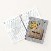 Rustige zonnebloemen Hout | Kookboek op grootmoede Notitieboek (Binnen)
