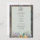 Rustige zonnebloemen Hout Weddenschap Kaart (Voorkant)