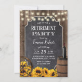 Rustige zonnebloemen Hout Wijn Barrel Retirement Kaart (Voorkant)