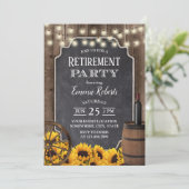 Rustige zonnebloemen Hout Wijn Barrel Retirement Kaart (Staand voorkant)