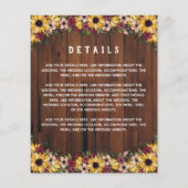 Rustige zonnebloemen Houtkorrel 2 in 1 budget brui (Achterkant)