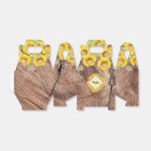 Rustige zonnebloemen Houttextuur Bedankdoosjes (Uitgevouwen)