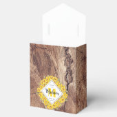 Rustige zonnebloemen Houttextuur Bedankdoosjes (Geopend)