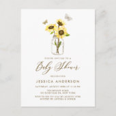 Rustige zonnebloemen in het Baby shower Mason Jar Uitnodiging Briefkaart (Voorkant)