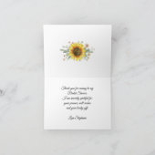 Rustige zonnebloemen Jar Lights Vrijgezellenfeest Bedankkaart (Binnen)