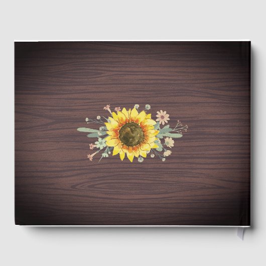 Rustige zonnebloemen Jar Lights Vrijgezellenfeest Gastenboek (Achterkant)