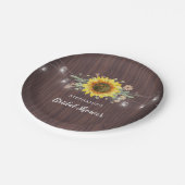 Rustige zonnebloemen Jar Lights Vrijgezellenfeest Papieren Bordje (Gekanteld)