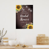 Rustige zonnebloemen Jar Lights Vrijgezellenfeest Poster (Keuken)