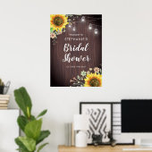 Rustige zonnebloemen Jar Lights Vrijgezellenfeest Poster (Thuiskantoor)