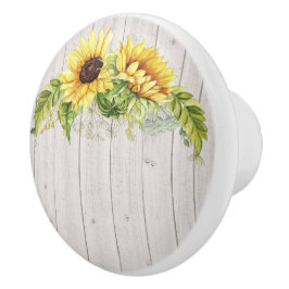 Rustige zonnebloemen keramische knop