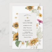 Rustige zonnebloemen laat Baby shower Kaart (Voorkant / Achterkant)