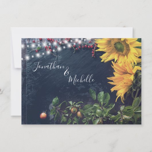 Rustige zonnebloemen, laat, licht sparen onze datu kaart (Achterkant)