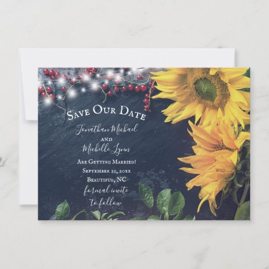 Rustige zonnebloemen, laat, licht sparen onze datu kaart (Voorkant)