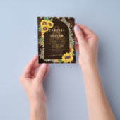 Rustige zonnebloemen Lace Lights Arch Summer Wedde Flyer (Hand)