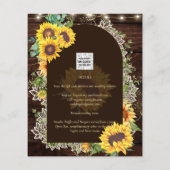 Rustige zonnebloemen Lace Lights Arch Summer Wedde Flyer (Achterkant)