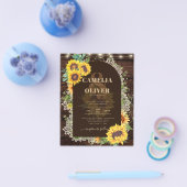 Rustige zonnebloemen Lace Lights Arch Summer Wedde Flyer (Enkel)