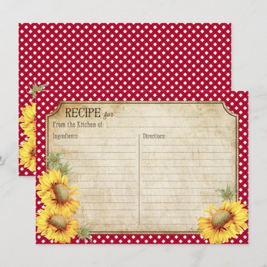 Rustige zonnebloemen Land Picinic RSVP-kaart (Voorkant / Achterkant)