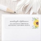 Rustige zonnebloemen Landbruiloft Etiket (Insitu)